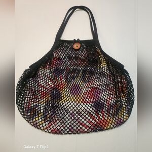 RETRO COASTAL VINTAGE OCEAN PACIFIC Mesh HOBO EUC